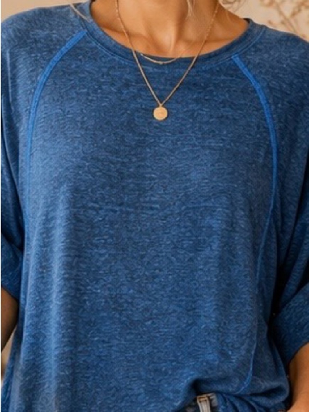 Fluxus Blue Dolman Sleeve Knit Top Women’s Small Soft Lounge Shirt Athleisure